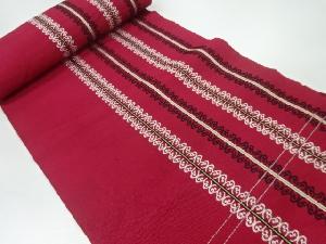 アンティーク　縞模様織出し八寸帯地反物